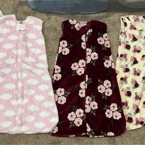 Hudson Baby set of 4 Baby Sleep Sacks Clouds and Floral designs 6-12months